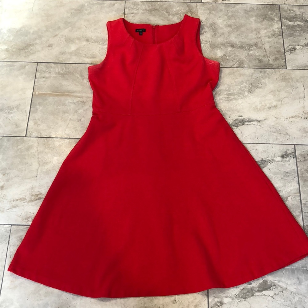 Talbots red sleeveless midi dress